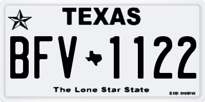 TX license plate BFV1122
