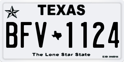 TX license plate BFV1124