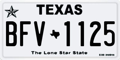 TX license plate BFV1125