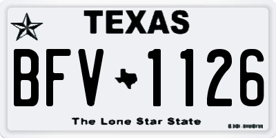 TX license plate BFV1126