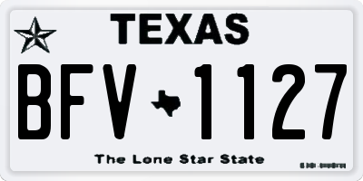 TX license plate BFV1127