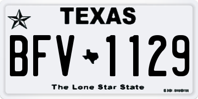 TX license plate BFV1129