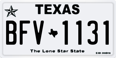 TX license plate BFV1131