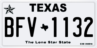 TX license plate BFV1132