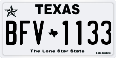 TX license plate BFV1133
