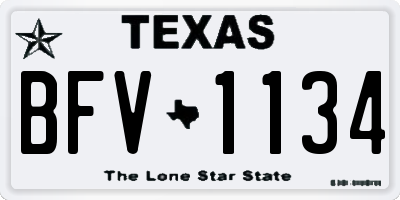 TX license plate BFV1134