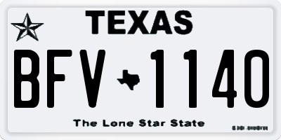 TX license plate BFV1140