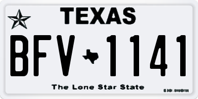TX license plate BFV1141