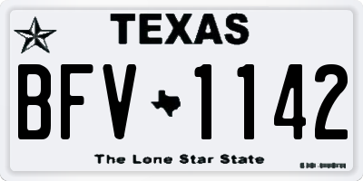 TX license plate BFV1142