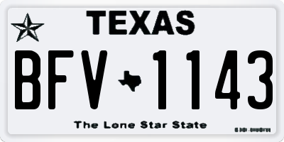 TX license plate BFV1143