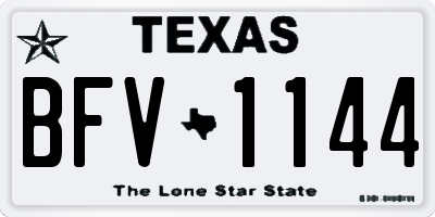 TX license plate BFV1144