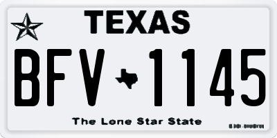 TX license plate BFV1145