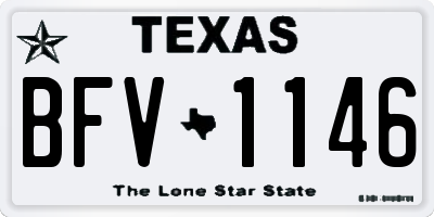 TX license plate BFV1146