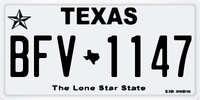 TX license plate BFV1147