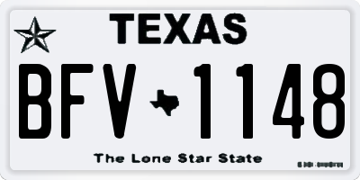 TX license plate BFV1148