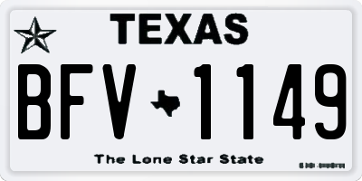 TX license plate BFV1149