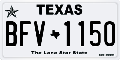 TX license plate BFV1150