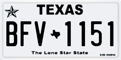 TX license plate BFV1151