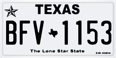 TX license plate BFV1153