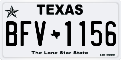 TX license plate BFV1156