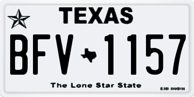 TX license plate BFV1157