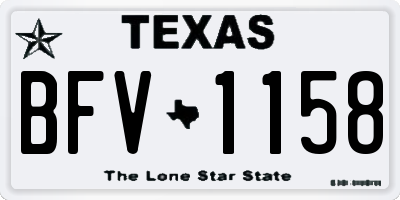 TX license plate BFV1158