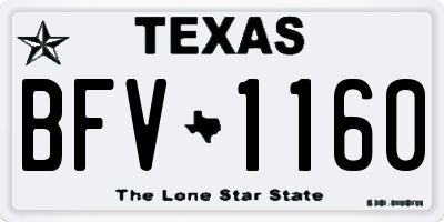 TX license plate BFV1160