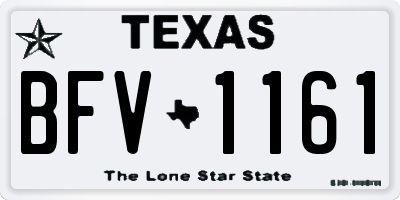 TX license plate BFV1161