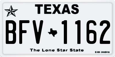 TX license plate BFV1162