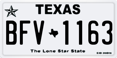 TX license plate BFV1163