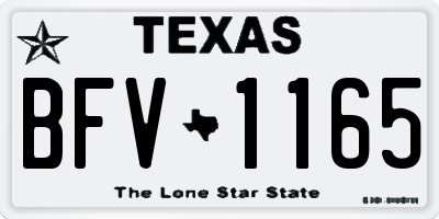 TX license plate BFV1165