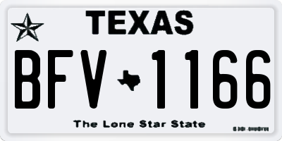 TX license plate BFV1166