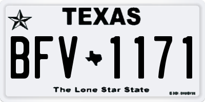 TX license plate BFV1171