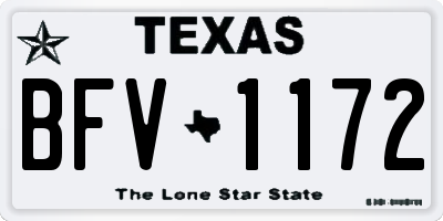 TX license plate BFV1172