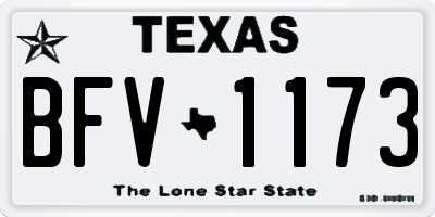 TX license plate BFV1173