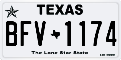 TX license plate BFV1174