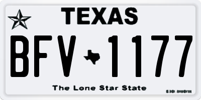 TX license plate BFV1177
