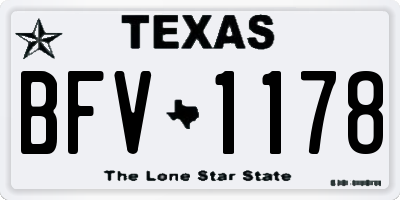 TX license plate BFV1178
