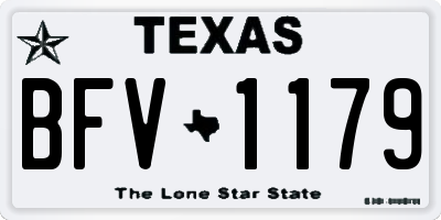 TX license plate BFV1179