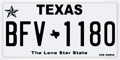 TX license plate BFV1180
