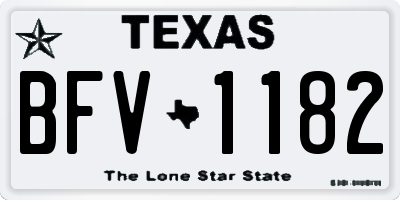 TX license plate BFV1182