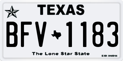 TX license plate BFV1183