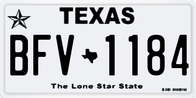 TX license plate BFV1184