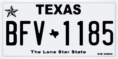 TX license plate BFV1185