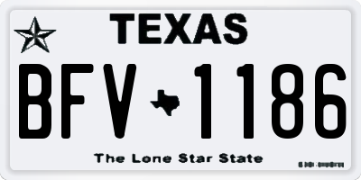 TX license plate BFV1186