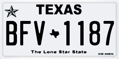 TX license plate BFV1187