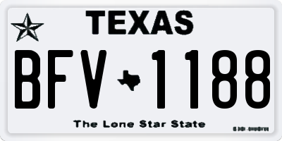 TX license plate BFV1188