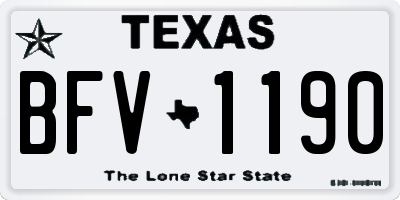 TX license plate BFV1190