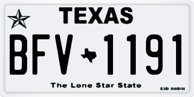 TX license plate BFV1191