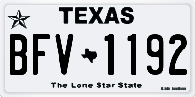 TX license plate BFV1192